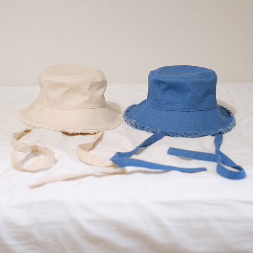 フリンジバケットハット ひも取り外し可能 ユニセックス ＜全3色