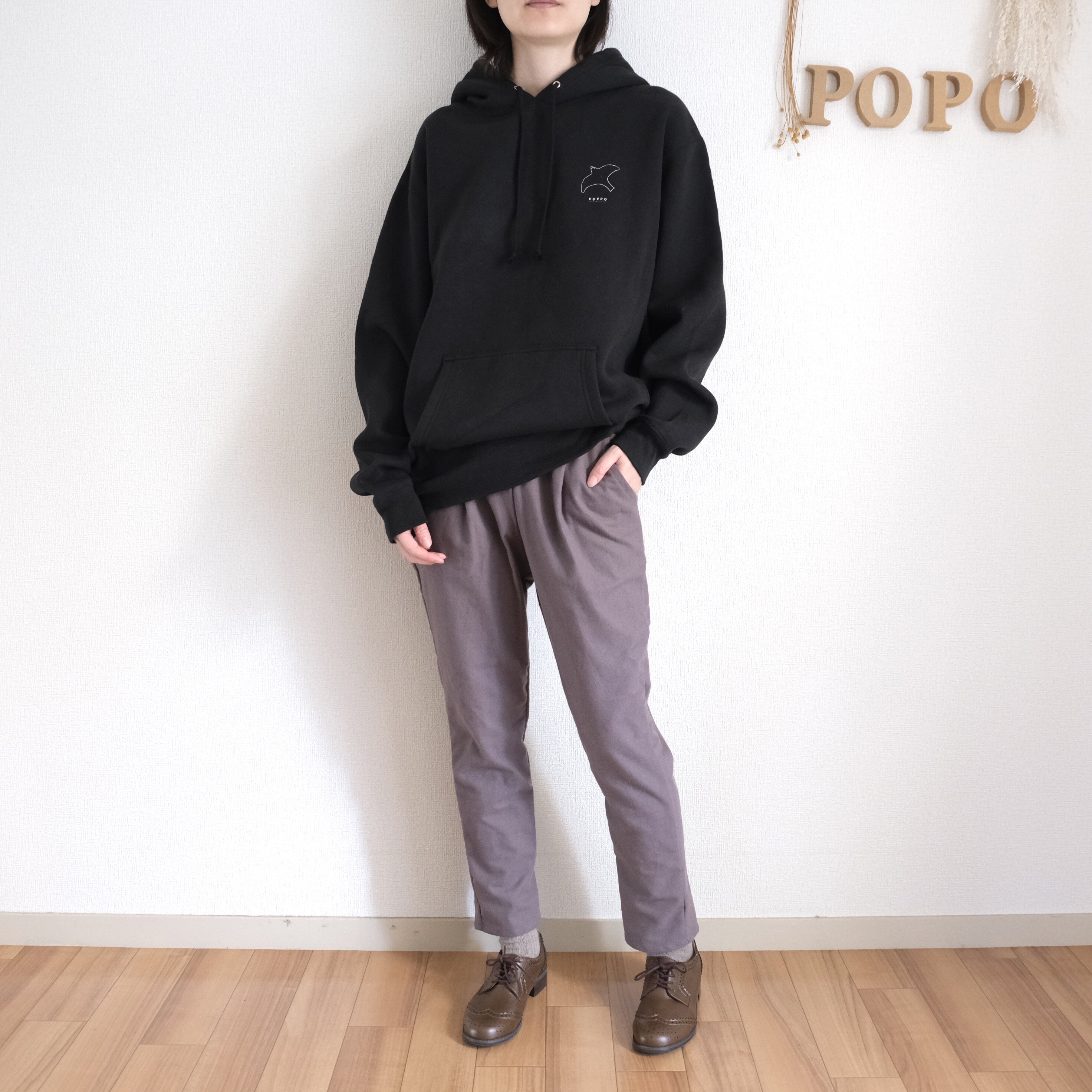 秋冬　起毛テーパードパンツ　フランネル