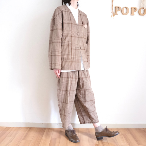 Levi’sチェック柄ジャケット パンツ　セットアップ 2点セット> セットアップ チェックシャツジャケット＆チェックパンツ