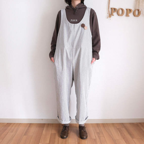 creema購入 サロペットパンツ 3シーズン活躍！ きれいめ大人カジュアル リネンサロペット