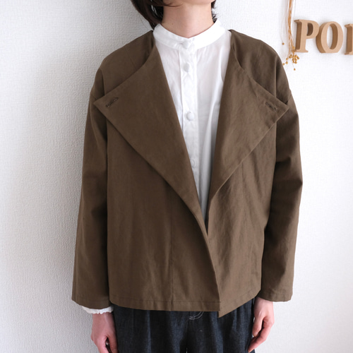 2wayノーカラージャケット リネン ジャケット POPO 通販 12521396