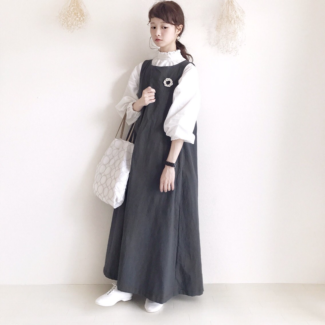 モノトーン 美品 【9】FENNEL ♡ ノースリーブ ワンピース