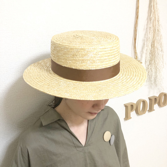 船帽 簡單 <2 種顏色> 僅剩餘棕色 第1張的照片