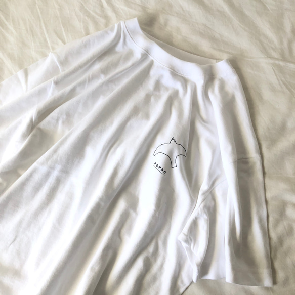 POPOのPOPPO(ポッポ)Tシャツ　ユニセックス　ホワイト 4枚目の画像