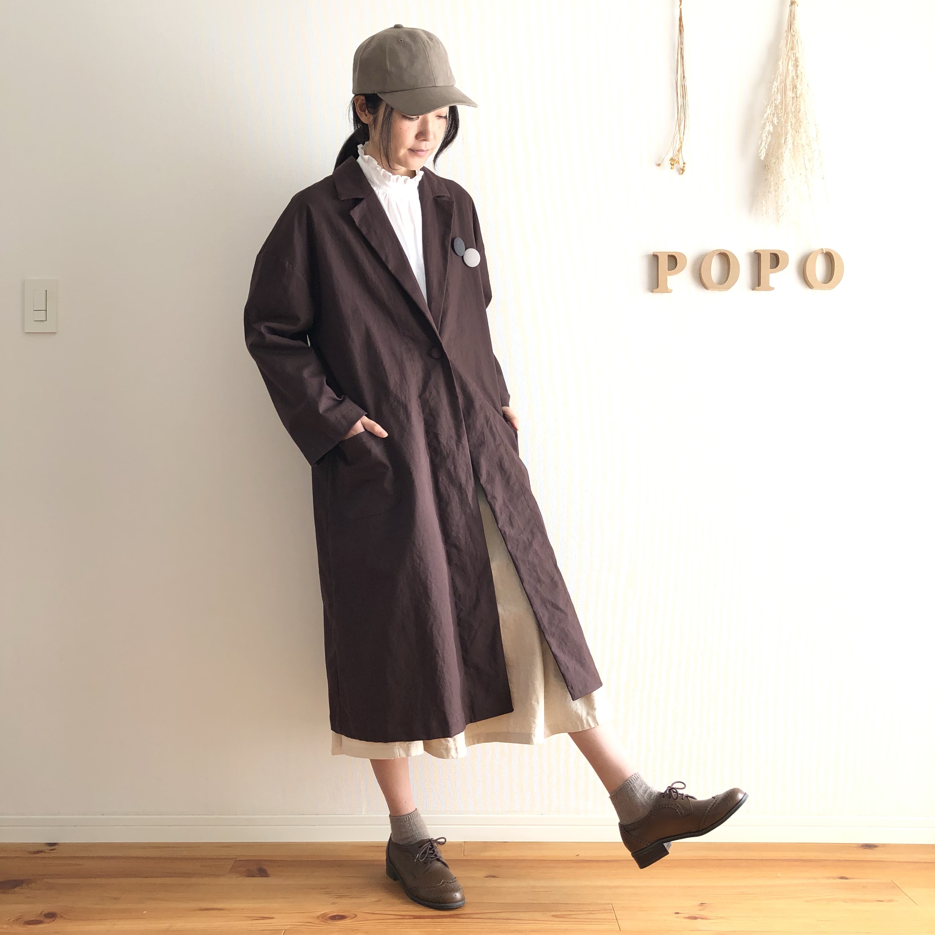 テーラードリネンコート