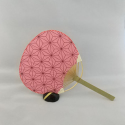 伝統工芸士作】ミニうちわ 赤 *土佐和紙×もみじ* その他インテリア雑貨