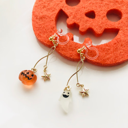 再販×7♡Trick or Treat*☆ハロウィンのノンホールピアス/イヤリング 1枚目の画像