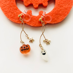 再販×7♡Trick or Treat*☆ハロウィンのノンホールピアス/イヤリング 2枚目の画像