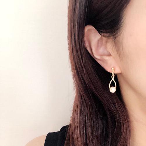 再販×38♡ひねりバチカンのノンホールピアス/イヤリング