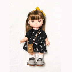 ソランちゃん メルちゃん服 ♡柔らかグレーのお花柄ロンパース