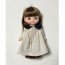 ソランちゃん メルちゃん服 ♡柔らかグレーのお花柄ロンパース