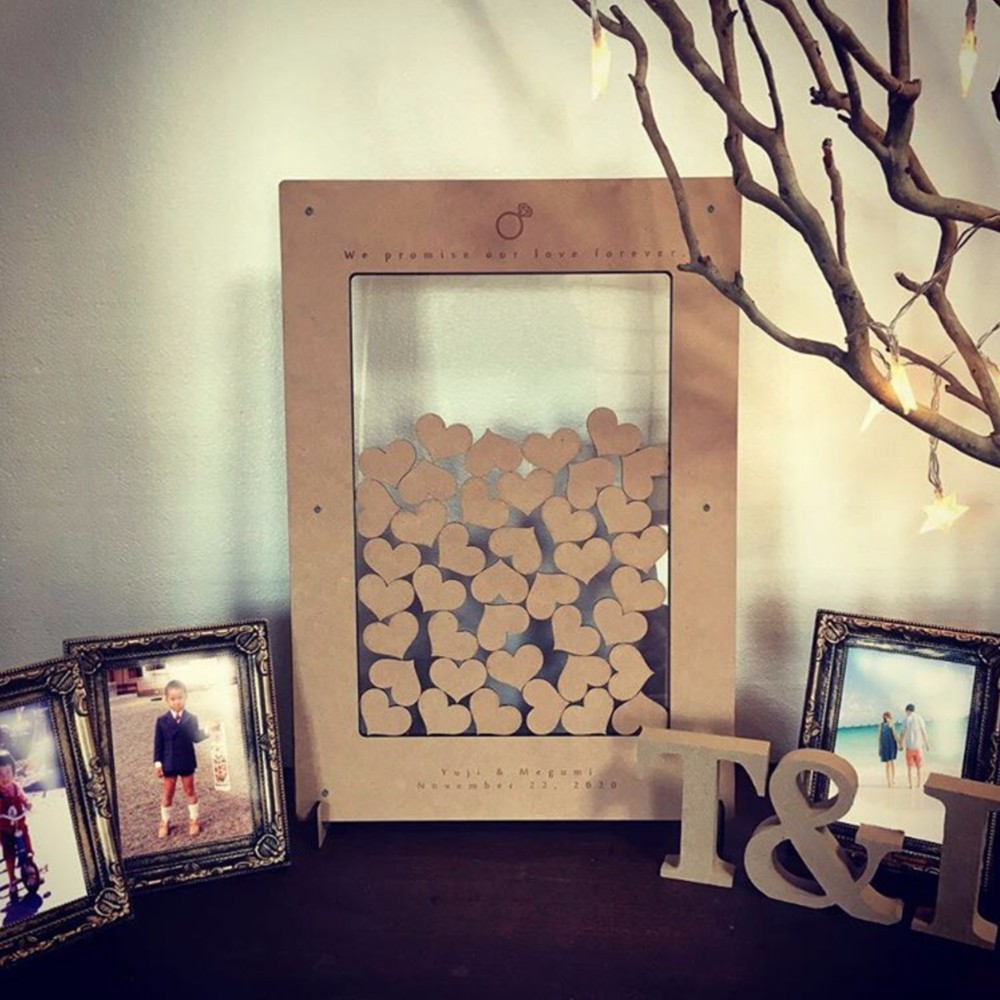 ウェディングドロップスSIMPLEハート｜ 送料無料  ウェルカムボード 結婚証明書 ゲストブック