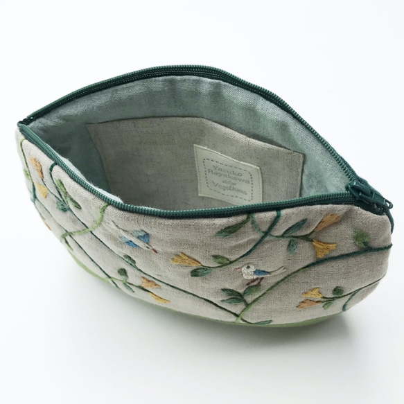 小鳥の森の刺繍ポーチ 4枚目の画像