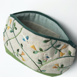 小鳥の森の刺繍ポーチ 6枚目の画像