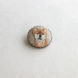 柴犬の刺繍ブローチ 2枚目の画像