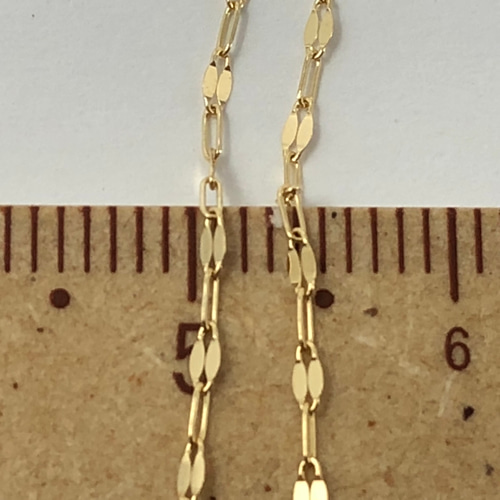 k18YG AU750 18金 ペダルチェーン 2連ネックレス ネックレス