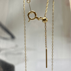 k18YG AU750 18金 ネックレス 華奢 極細アズキ 0.5g 40センチ 調整カン