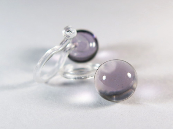 漾琉璃純銀耳環 / 透明紫水晶 第4張的照片