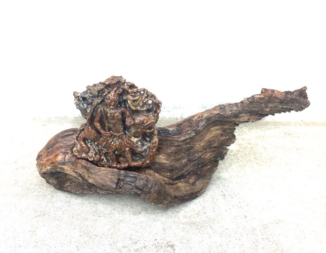 新潟産天然硫化アゲート手彫り置物 不動明王