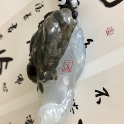 国産天然石 新潟産アゲート手彫り 福象 握り石 7枚目の画像