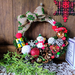 クリスマスリース スノーマンの可愛いクリスマスリース リース miyu60