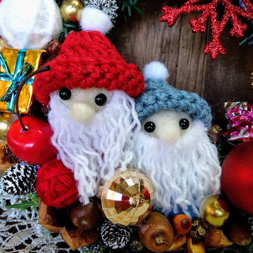 クリスマスリース 手作りサンタのクリスマスリース2 リース miyu60