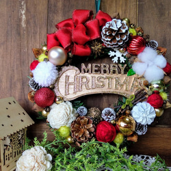 4.クリスマスリース クリスマスフルリールワイヤータイ／リース-2(W60×D25×H60(全長