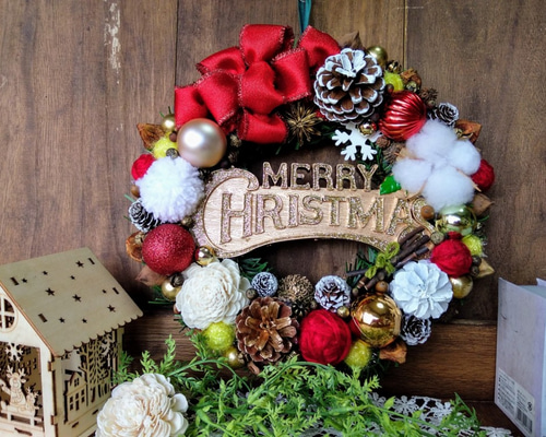 クリスマスリース キラキラロゴのクリスマスリース4 リース