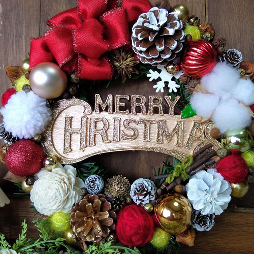 クリスマスリース キラキラロゴのクリスマスリース4 リース miyu60