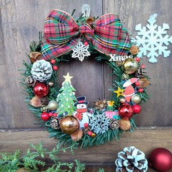 クリスマスリース スノーマンの可愛いクリスマスリース リース miyu60