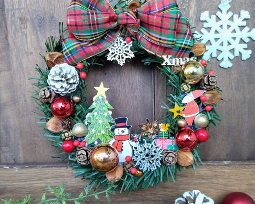 クリスマスリース クリスマスイブのメルヘンなリース リース miyu60