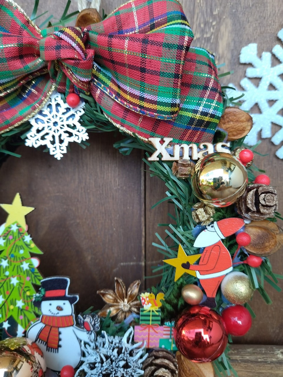 　クリスマスリース　クリスマスイブのメルヘンなリース 4枚目の画像