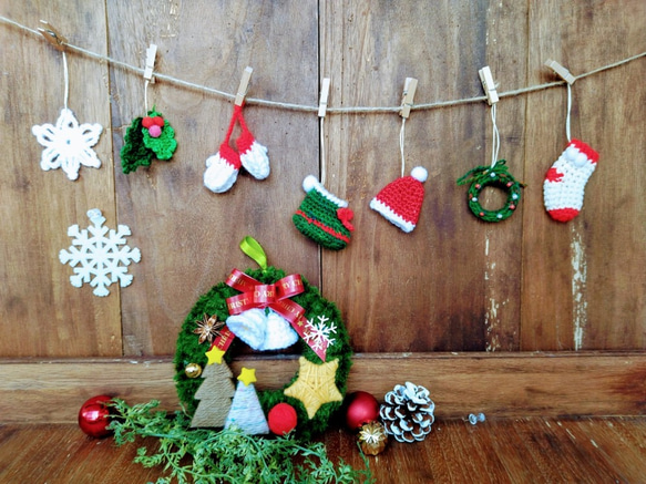 【専用】Xmas ミニリースガーランド 2025/10/14 「ミニリース」 ガーランド用のミニリース。 白と