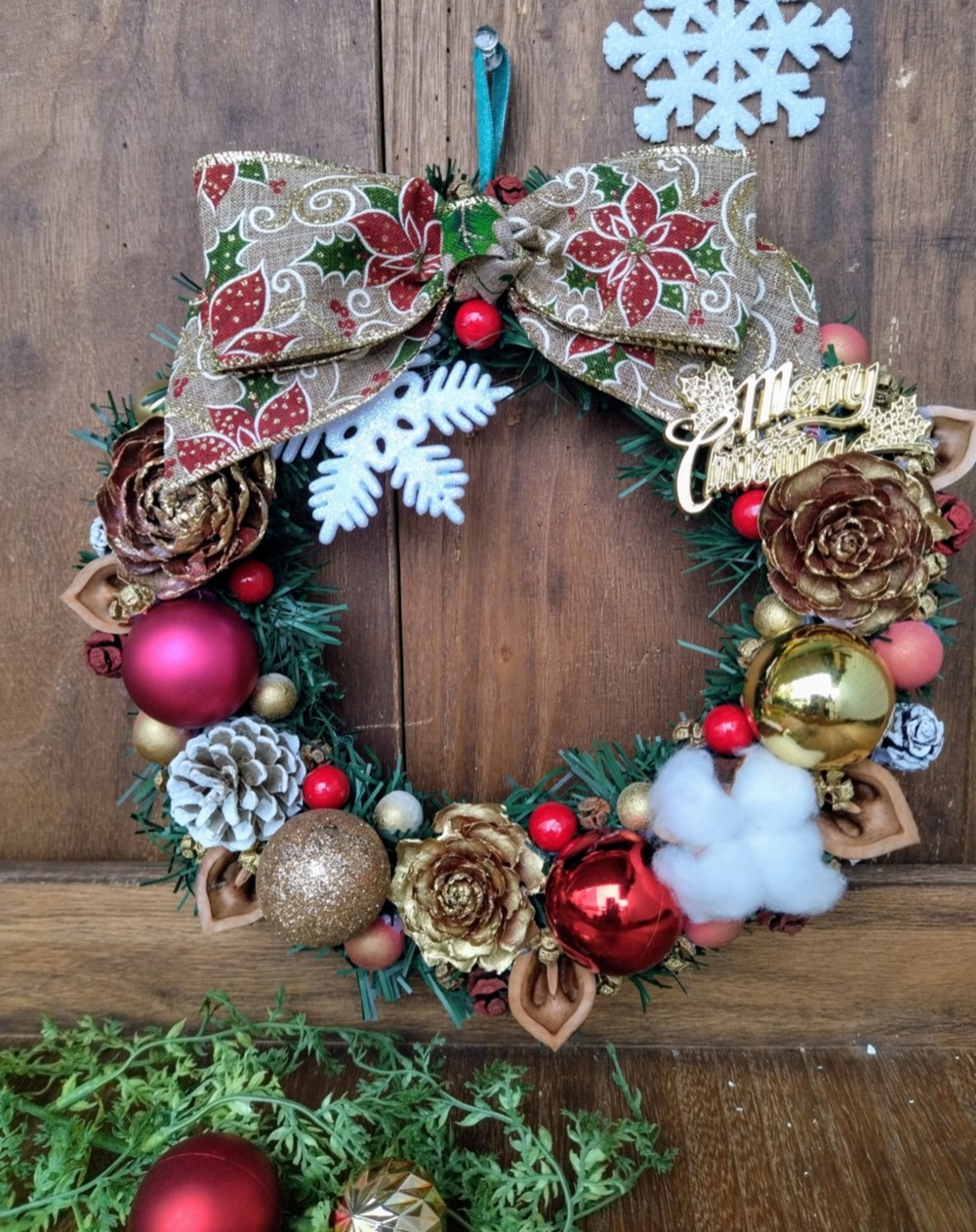 フォルモーサとシダーローズのお正月しめ縄クリスマスリース