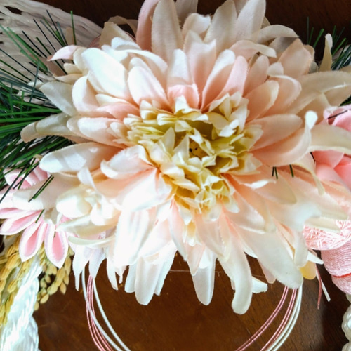 お正月 ピンクのお正月飾り しめ縄 お正月リース しめ縄・しめ飾り