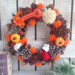 ハロウィン シダーローズとサノフラワー リース miyu60 通販 6269606