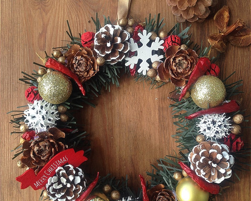 クリスマス 赤い唐辛子のドアリース リース miyu60 通販 6418283