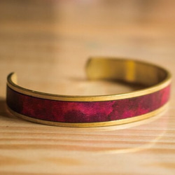 [革の水彩画 : 紅紫] Brass Bangle 1枚目の画像