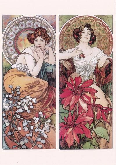 アルフォンス・ミュシャ、ルビー、連作〈四つの宝石〉より 楽天市場】アルフォンス・ミュシャ 四つの宝石 ルビー