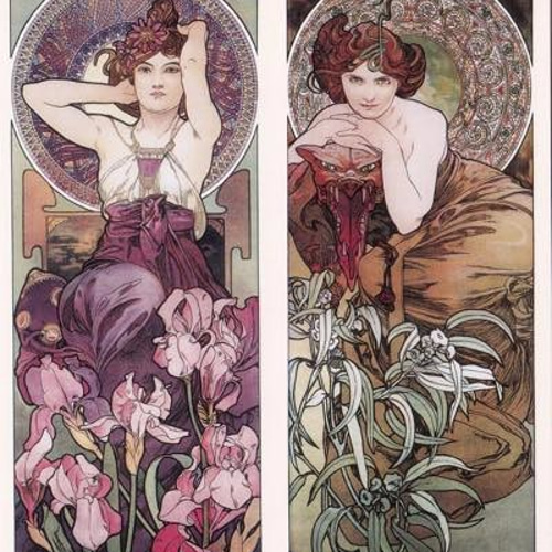 アルフォンス・ミュシャ、エメラルド、連作〈四つの宝石〉 TOP