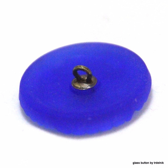 チェコガラスボタン アシッドサンフラワー　ブルー 4枚目の画像