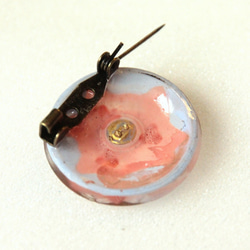 【残り２点】チェコガラスボタンブローチ 桔梗　ライトブルー 3枚目の画像