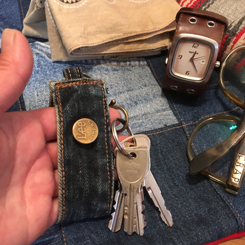 デニムリメイクキーチャーム キーホルダー ストラップ lee キーリング