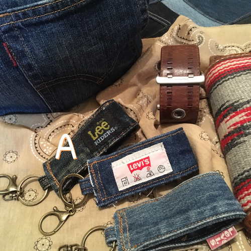 デニムリメイクキーチャーム キーホルダー ストラップ lee キーリング