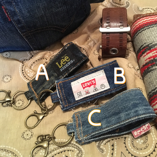 デニムリメイクキーチャーム キーリング ストラップ levis キーリング