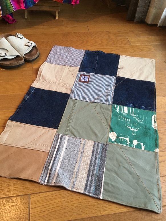 SALEハンドメイドデニムリメイク、ラグ＆玄関マット❦ SALE💖ハンドメイドデニムリメイク、ラグ＆玄関マット❦の通販