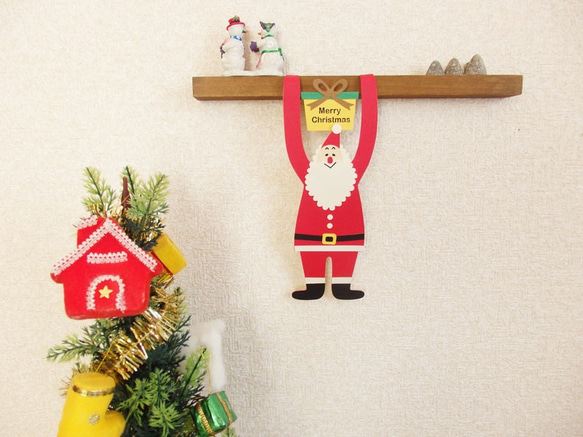 【クリスマスカード2枚セット】サンタクロース＆リース／ポインセチア・レッド 3枚目の画像