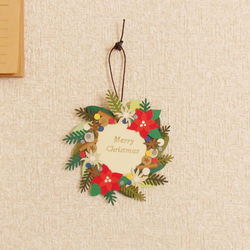 【クリスマスカード2枚セット】サンタクロース＆リース／ポインセチア・レッド 6枚目の画像