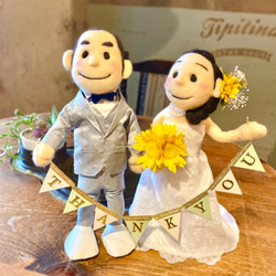 大きめ・ふんわり優しい雰囲気のウェルカムドール　羊毛フェルト　オーダーメイド　結婚式　ウェディング　受注制作 5枚目の画像