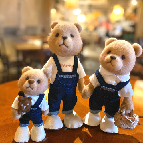 クマのぬいぐるみ イエローオーバーオール400%baby three シクレ